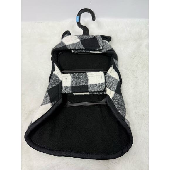 Eddie Bauer Pet Apparel Jacket Black And White Buffalo Plaid Size Small - Picture 2 of 6